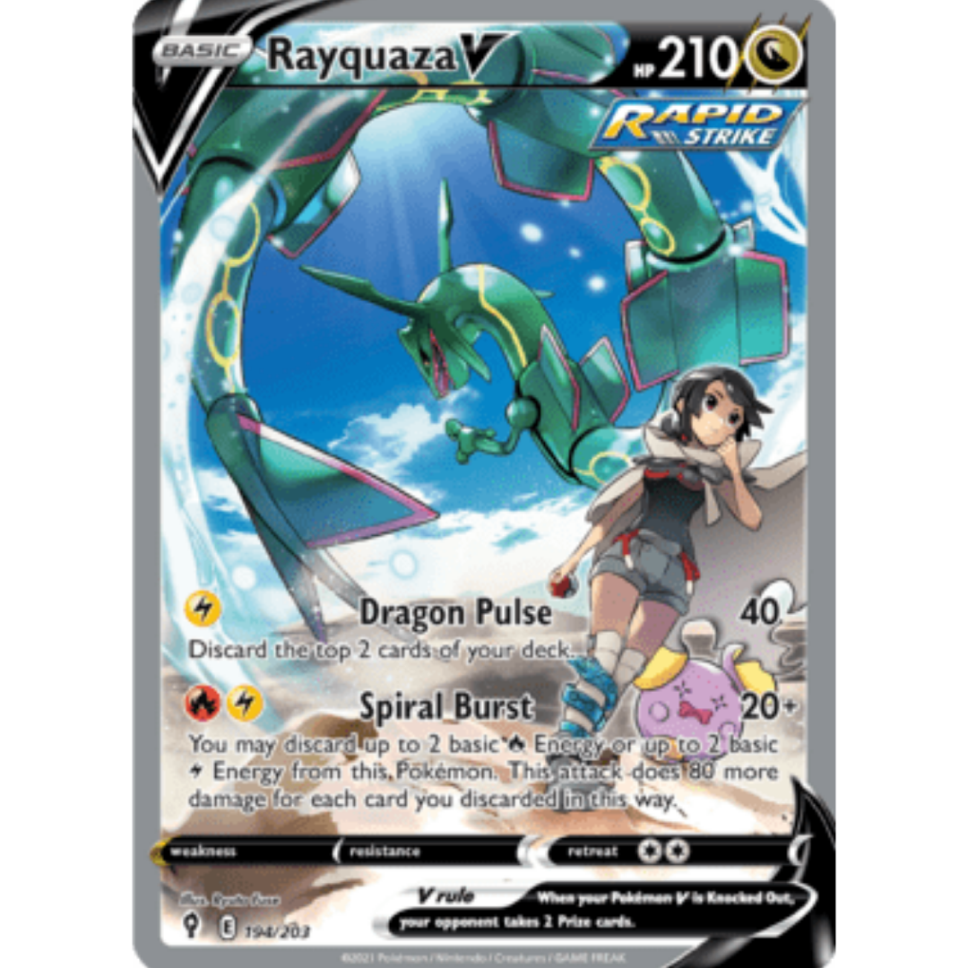 Rayquaza V (Alternate Full Art) 194 - Holofoil SWSH07 Evolving Skies - Ultra Rare