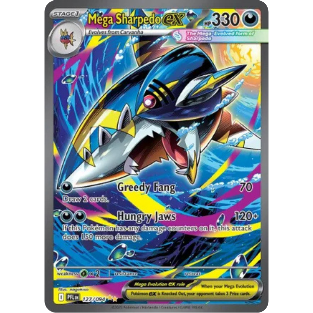 Mega Sharpedo ex 127/094 - Holofoil ME02 Phantasmal Flames - Special Illustration Rare
