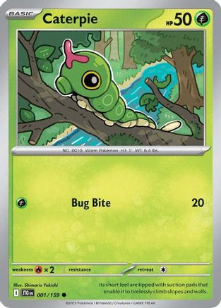Caterpie 001 - Reverse Holofoil SV09 Journey Together - Common