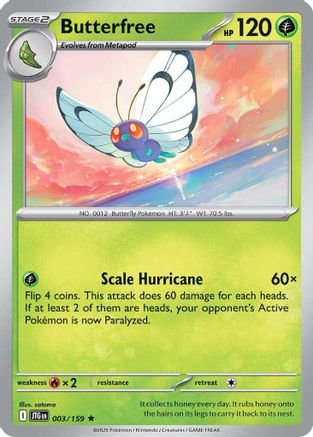 Butterfree 003 - Reverse Holofoil SV09 Journey Together - Rare