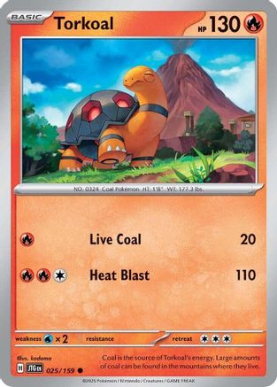 Torkoal 025 - Reverse Holofoil SV09 Journey Together - Common