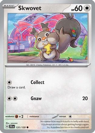 Skwovet 131 - Reverse Holofoil SV09 Journey Together - Common