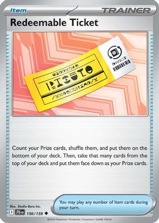 Redeemable Ticket 156 - Reverse Holofoil SV09 Journey Together - Uncommon