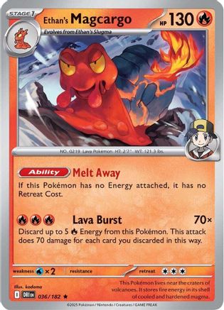 Ethan's Magcargo 036 - Reverse Holofoil SV10 Destined Rivals - Rare