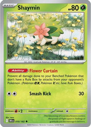Shaymin 010/182 - Reverse Holofoil SV10 Destined Rivals - Uncommon