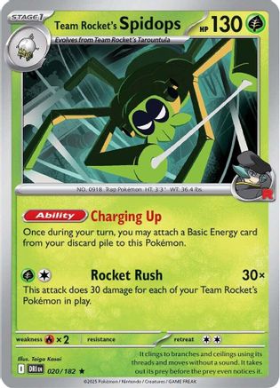 Team Rocket's Spidops 020/182 - Holofoil SV10 Destined Rivals - Rare