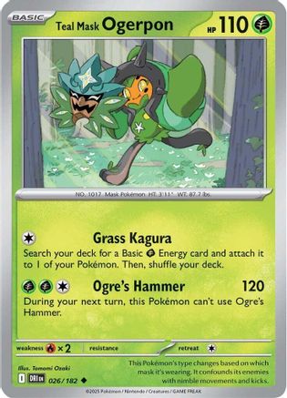 Teal Mask Ogerpon 026 - Reverse Holofoil SV10 Destined Rivals - Uncommon