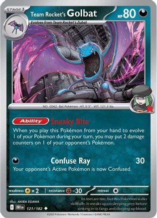 Team Rocket's Golbat 121 - Reverse Holofoil SV10 Destined Rivals - Uncommon