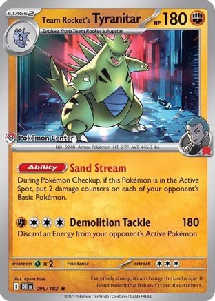Team Rocket's Tyranitar (Pokemon Center Exclusive) 096 Miscellaneous Cards & Products - Rare