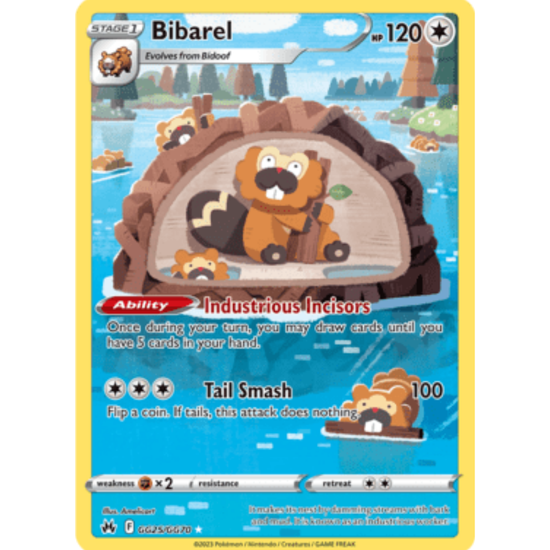 Bibarel GG25 - Holofoil SWSH Crown Zenith Galarian Gallery - Ultra Rare