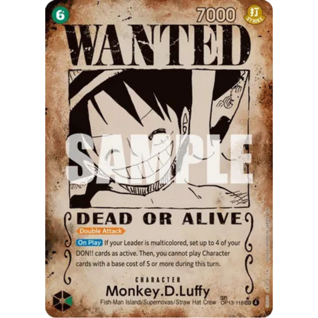 Monkey.D.Luffy (118) (Wanted Poster) (OP13-118) - Carrying On His Will Foil