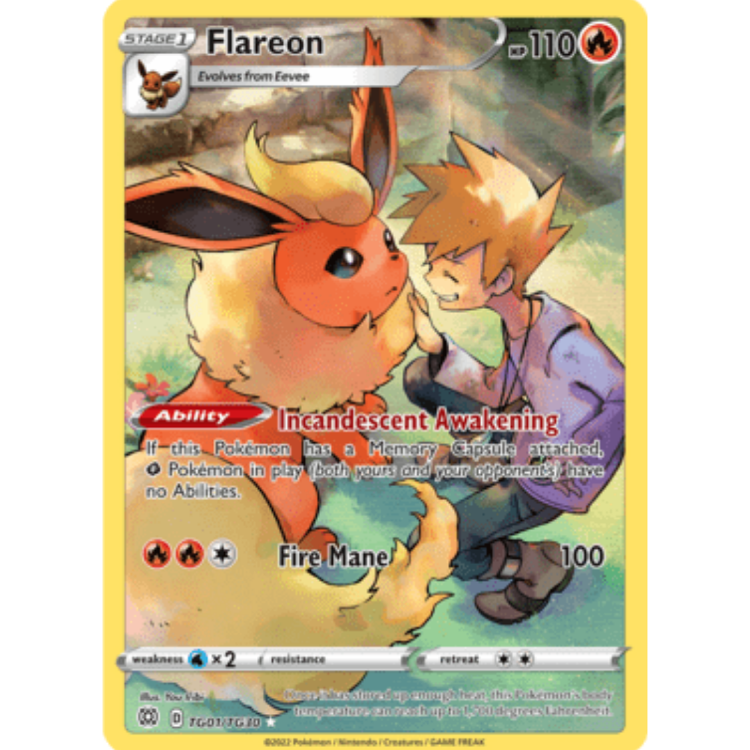 Flareon TG01 - Holofoil SWSH09 Brilliant Stars Trainer Gallery - Ultra Rare