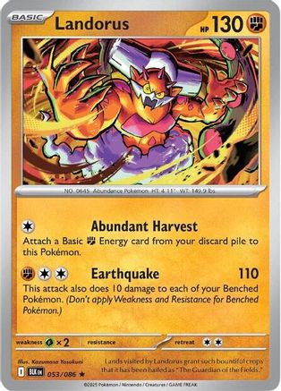 Landorus 053 - Holofoil SV Black Bolt - Rare