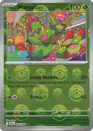 Maractus (Poke Ball Pattern) 008 - Holofoil SV Black Bolt - Common