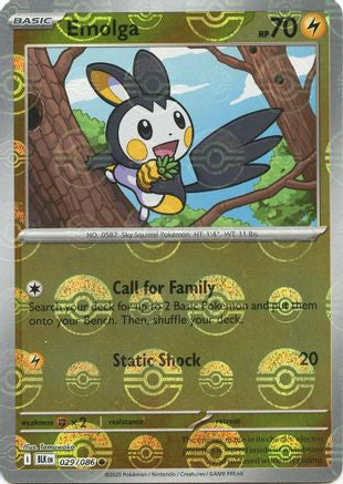 Emolga (Poke Ball Pattern) 029 - Holofoil SV Black Bolt - Common