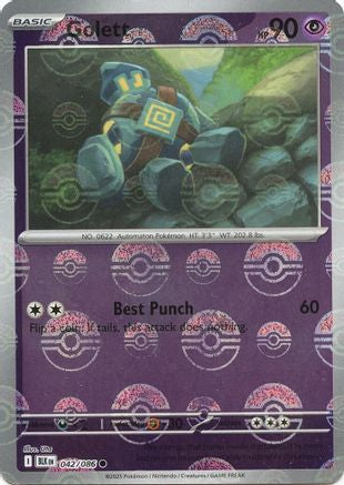 Golett (Poke Ball Pattern) 042 - Holofoil SV Black Bolt - Common