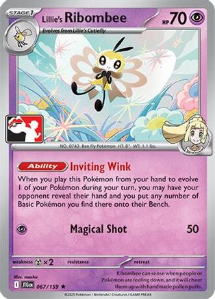 Lillie's Ribombee 067/159 - Holofoil Prize Pack Series Cards - Rare