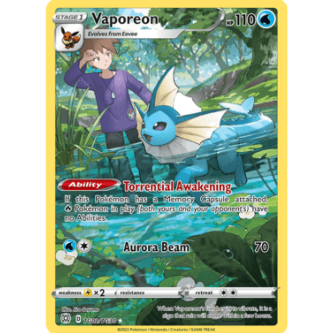 Vaporeon TG02 - Holofoil SWSH09 Brilliant Stars Trainer Gallery - Ultra Rare