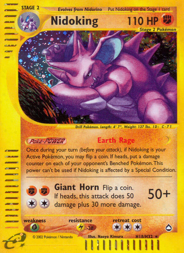 Nidoking (H18) H18 - Holofoil Aquapolis - Holo Rare