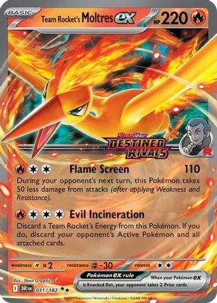 Team Rocket's Moltres ex 031/182 - Holofoil Miscellaneous Cards & Products - Double Rare