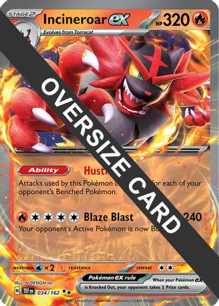 Incineroar ex 034/162 - Holofoil Jumbo Cards - Double Rare