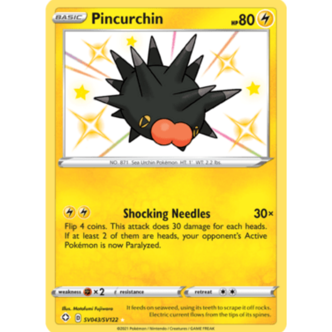 Pincurchin SV043 - Holofoil Shining Fates Shiny Vault - Shiny Holo Rare