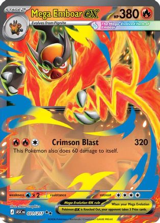Mega Emboar ex 031/217 - Holofoil ME Ascended Heroes - Double Rare
