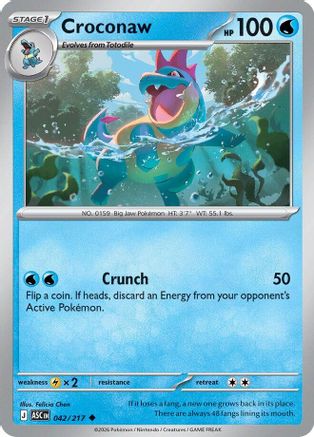 Croconaw 042 - Reverse Holofoil ME Ascended Heroes - Uncommon