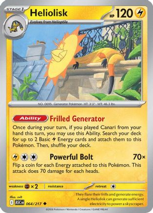 Heliolisk 064/217 - Reverse Holofoil ME Ascended Heroes - Uncommon