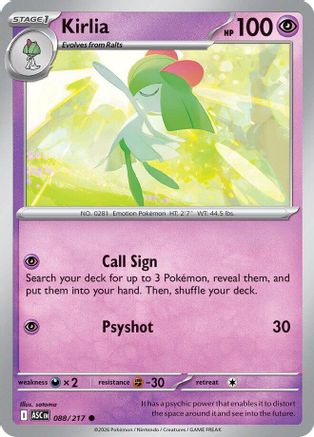 Kirlia 088 - Reverse Holofoil ME Ascended Heroes - Common
