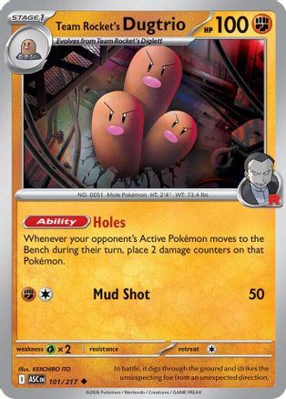 Team Rocket's Dugtrio 101/217 ME Ascended Heroes - Uncommon