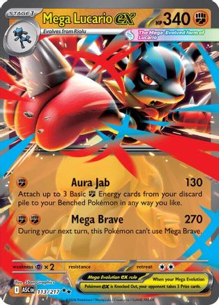 Mega Lucario ex 113 - Holofoil ME Ascended Heroes - Double Rare