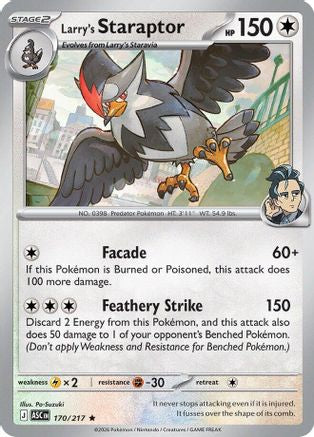 Larry's Staraptor 170/217 - Holofoil ME Ascended Heroes - Rare