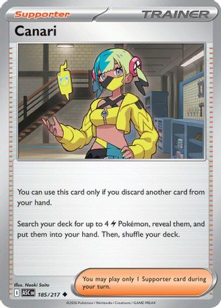 Canari 185/217 - Reverse Holofoil ME Ascended Heroes - Uncommon