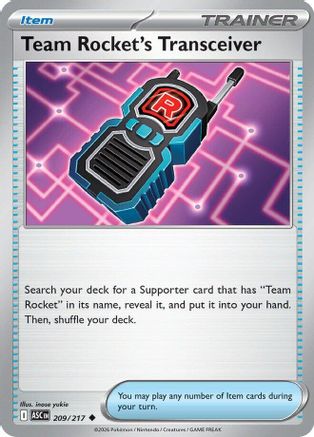 Team Rocket's Transceiver 209/217 - Reverse Holofoil ME Ascended Heroes - Uncommon