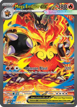 Mega Emboar ex 273/217 - Holofoil ME Ascended Heroes - Special Illustration Rare