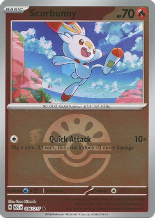 Scorbunny 036/217 - Reverse Holofoil ME Ascended Heroes - Common