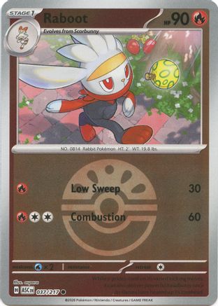 Raboot (Friend Ball) 037 - Reverse Holofoil ME Ascended Heroes - Common