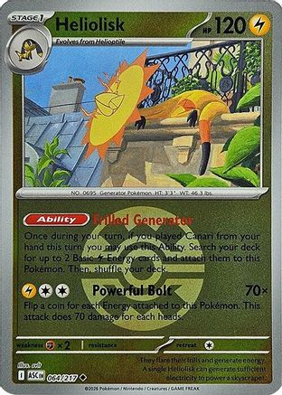 Heliolisk 064/217 - Reverse Holofoil ME Ascended Heroes - Uncommon