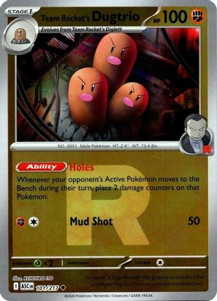 Team Rocket's Dugtrio 101/217 - Reverse Holofoil ME Ascended Heroes - Uncommon