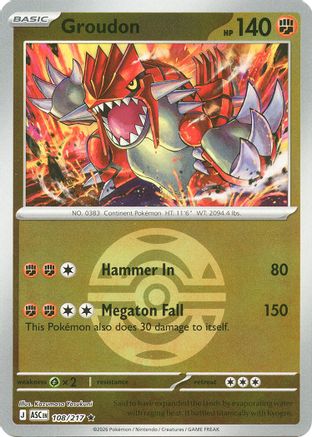 Groudon (Dusk Ball) 108 - Reverse Holofoil ME Ascended Heroes - Rare