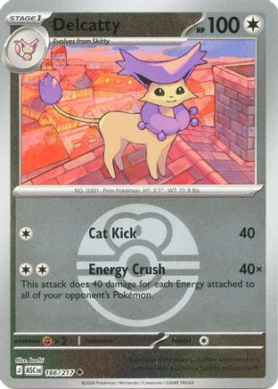Delcatty (Love Ball) 166 - Reverse Holofoil ME Ascended Heroes - Uncommon