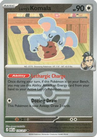 Larry's Komala (Poke Ball) 175 - Reverse Holofoil ME Ascended Heroes - Common