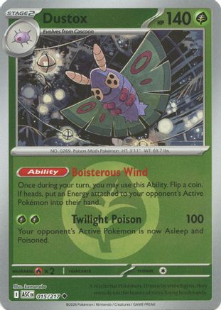 Dustox 015/217 - Reverse Holofoil ME Ascended Heroes - Uncommon