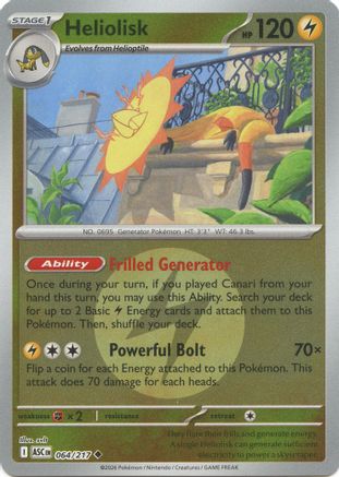 Heliolisk 064/217 - Reverse Holofoil ME Ascended Heroes - Uncommon