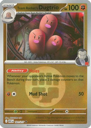 Team Rocket's Dugtrio 101/217 - Reverse Holofoil ME Ascended Heroes - Uncommon