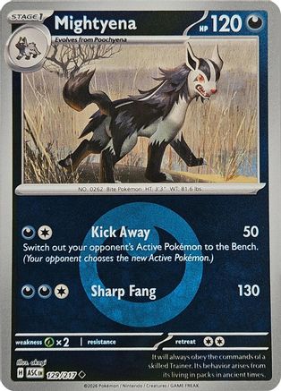 Mightyena 129/217 - Reverse Holofoil ME Ascended Heroes - Uncommon