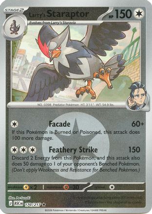 Larry's Staraptor 170/217 - Reverse Holofoil ME Ascended Heroes - Rare