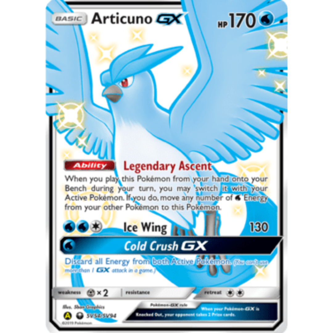 Articuno GX SV54 - Holofoil Hidden Fates Shiny Vault - Shiny Holo Rare