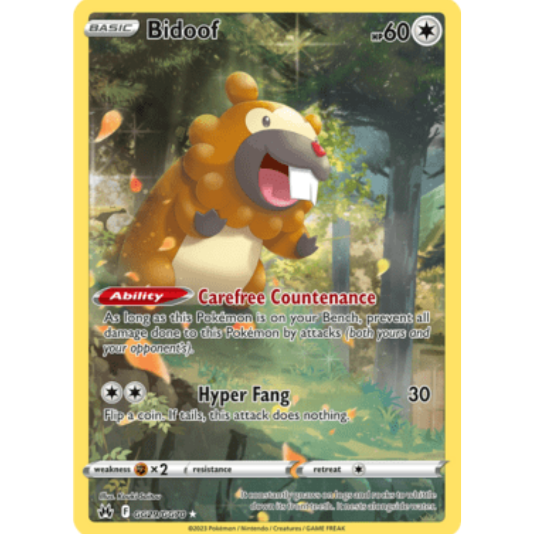 Bidoof GG29 - Holofoil SWSH Crown Zenith Galarian Gallery - Ultra Rare